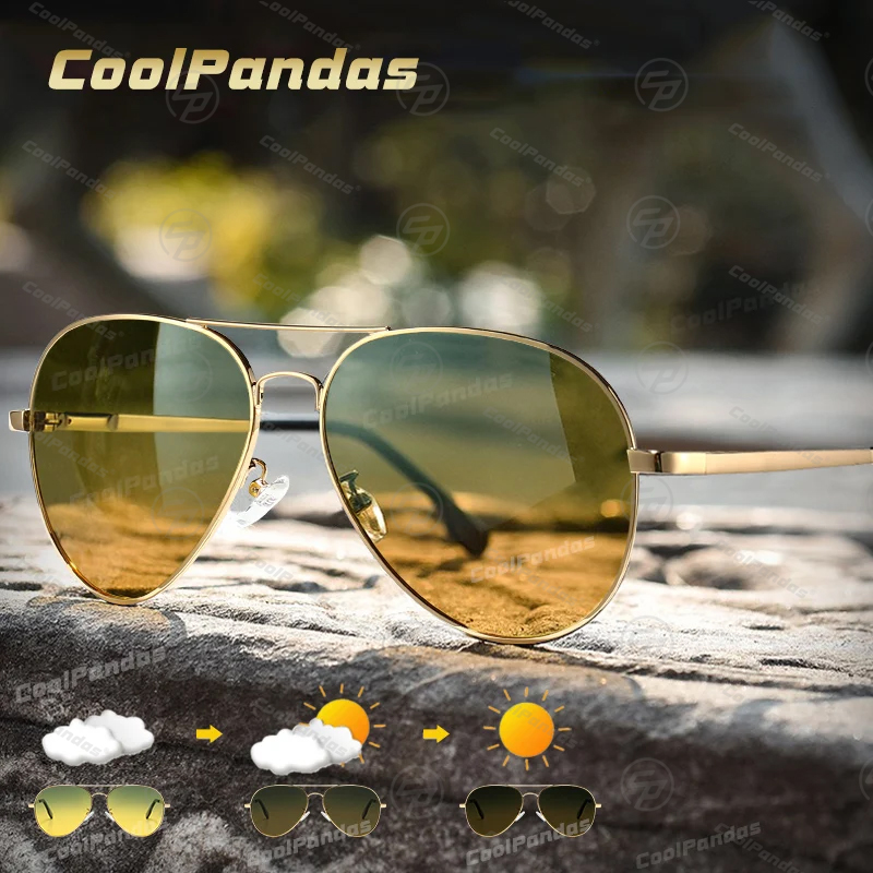 Photochromic Sunglasses Men Po - Sunglasses Aviator Polarized 评论和价格