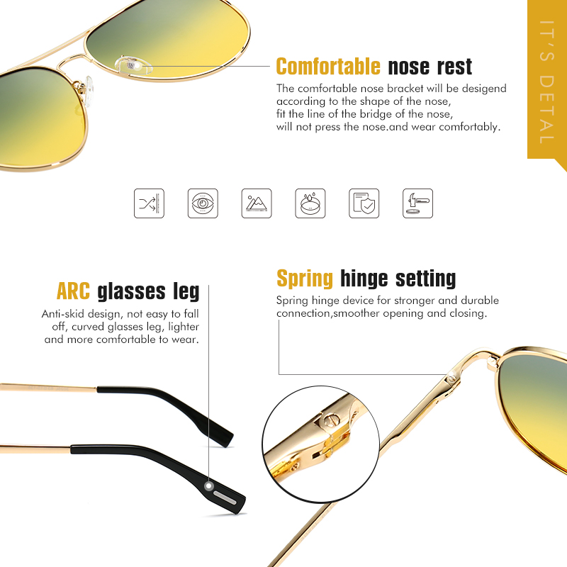 Photochromic Sunglasses Men Po - Sunglasses Aviator Polarized 评论和价格