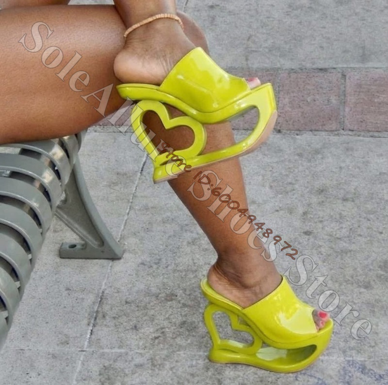Patent Leather Heart Hollow Sc - Casual Sandal Leather 评论和价格