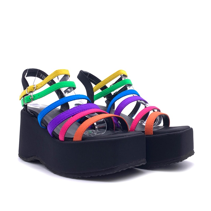 Narrow Band Mized Colors Sanda - Casual Sandal Leather 评论和价格
