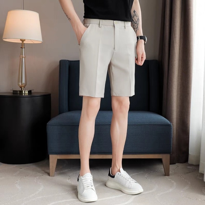 Men's Slim Fit Suit Shorts Sum - Shorts Chino Slim 评论和价格